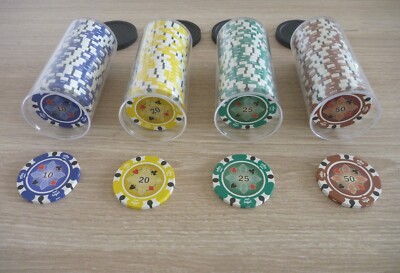 100 Jetons de poker Professionnels 14,5g Accessoires jeu Casino Dal Negro NEUFS