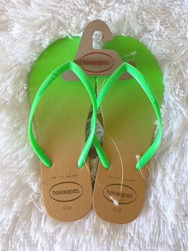 Havaianas Brazil Women's Fluorescent Green Ombre Flip Flops Size 11/12 NWT  | eBay