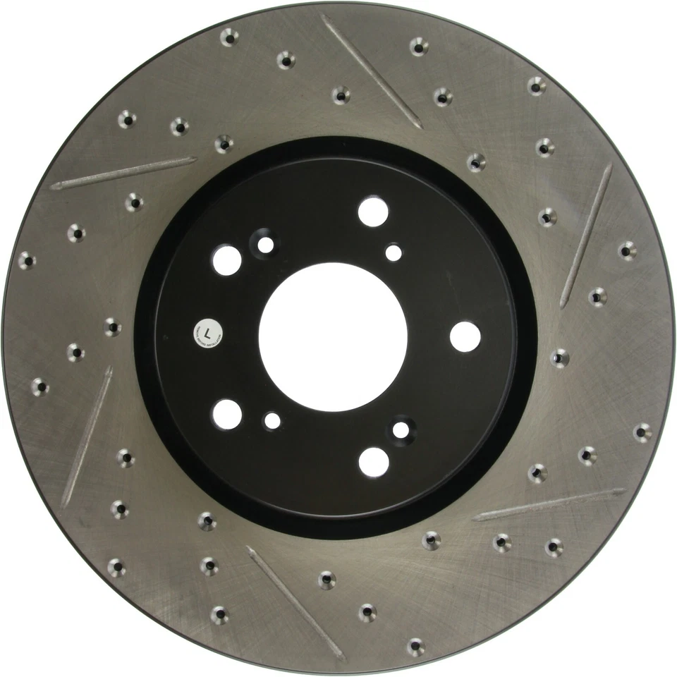 Rotor de freno delantero izquierdo StopTech Sport perforado y ranurado de 1 pieza para 04-08 Acura TL Foto 3 de 4