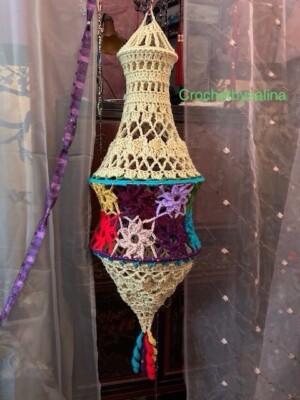 Lantern, Lampion, Fairy Light Deco, Hippie Hanging Lantern Boho Crochetbysalina