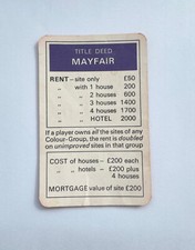 Single Replacement Vintage Monopoly Rounded Corner Property Cards