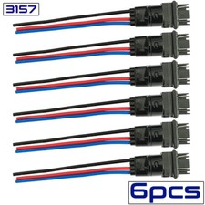 6pcs 3157 3156 Male Connector Wiring Harness Drl Tail Brake Turn Lights Retrofit