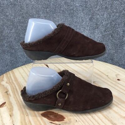 A2 By Aerosoles Shoes Womens Mule Wedge Heels Comfort Brown Fabric Slip  On