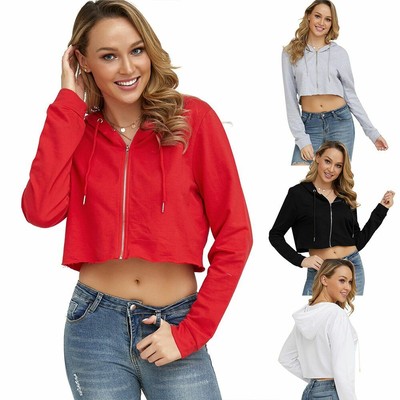 drawstring hoodie cropped