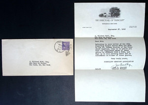 1945 Ferncliff Cemetery Hartsdale NY Letter & Cover WWII Era