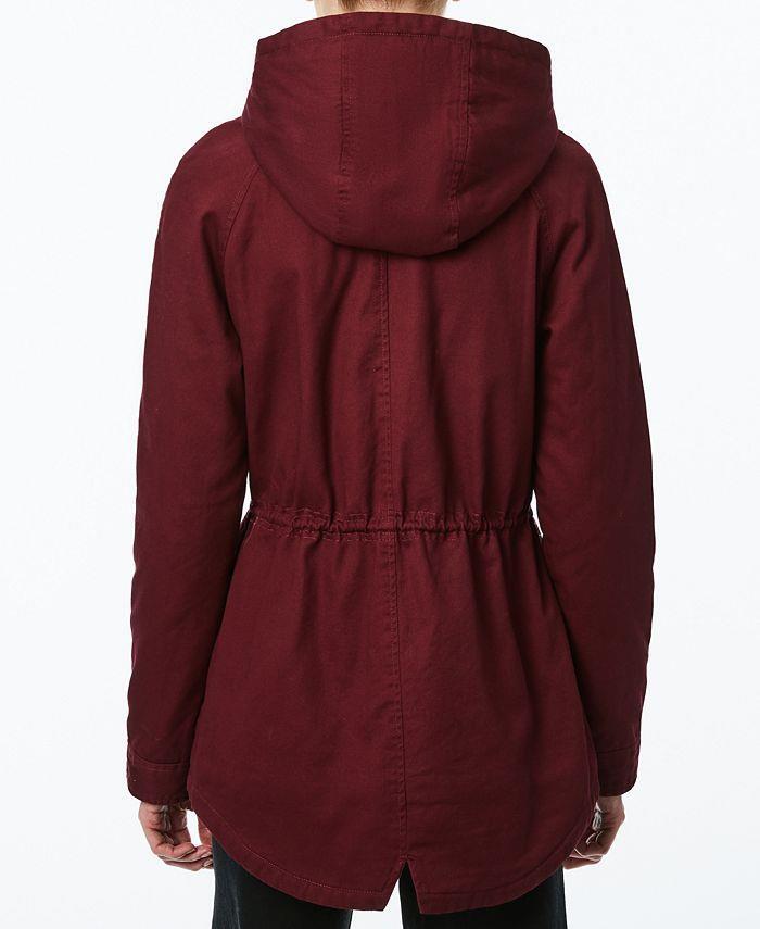 $79.50 NWT Collection B Juniors' Brick Hooded Anorak Jacket Medium