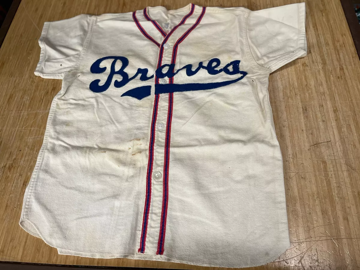 VTG 50s Empire Little League BRAVES Baseball Jersey Size Small MLB