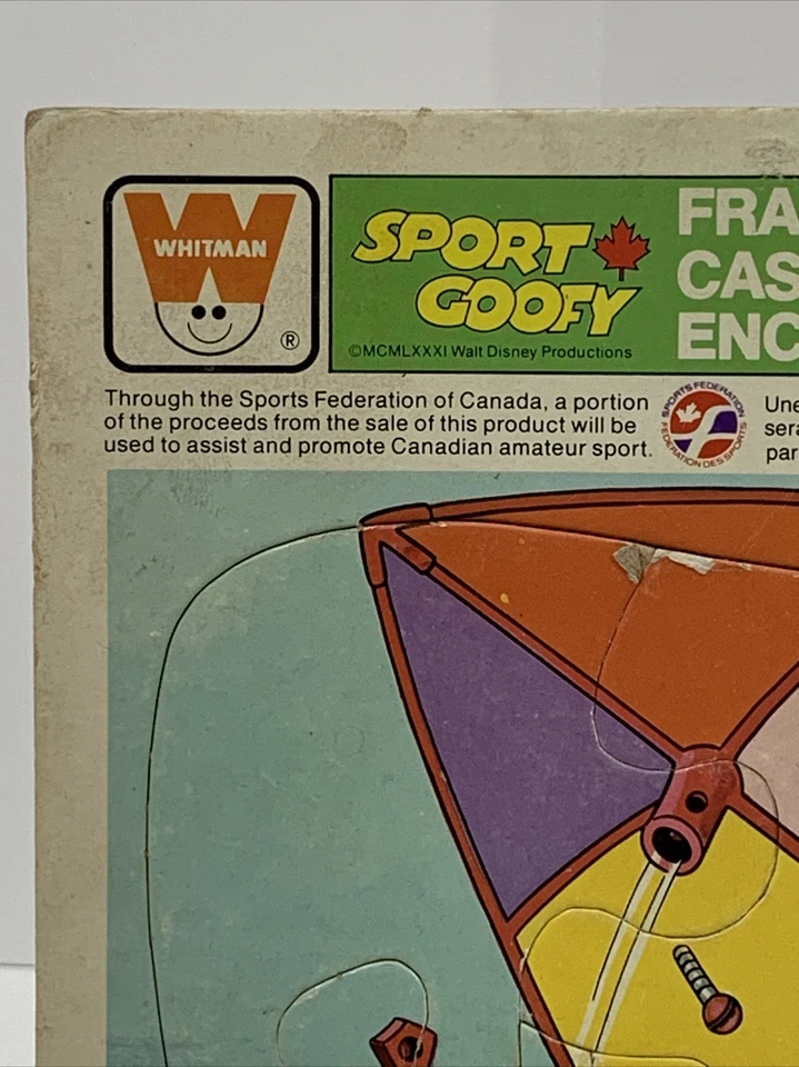 VINTAGE - Whitman 1984 Sport Goofy Frame-Tray Puzzle Walt Disney Foto 2 de 4