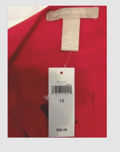 NEU ohne Etikett 75 % RABATT LIPPENSTIFTROT Damenkleid rot neu mit Etikett Größe 12 Banana Republic - Bild 5 von 11
