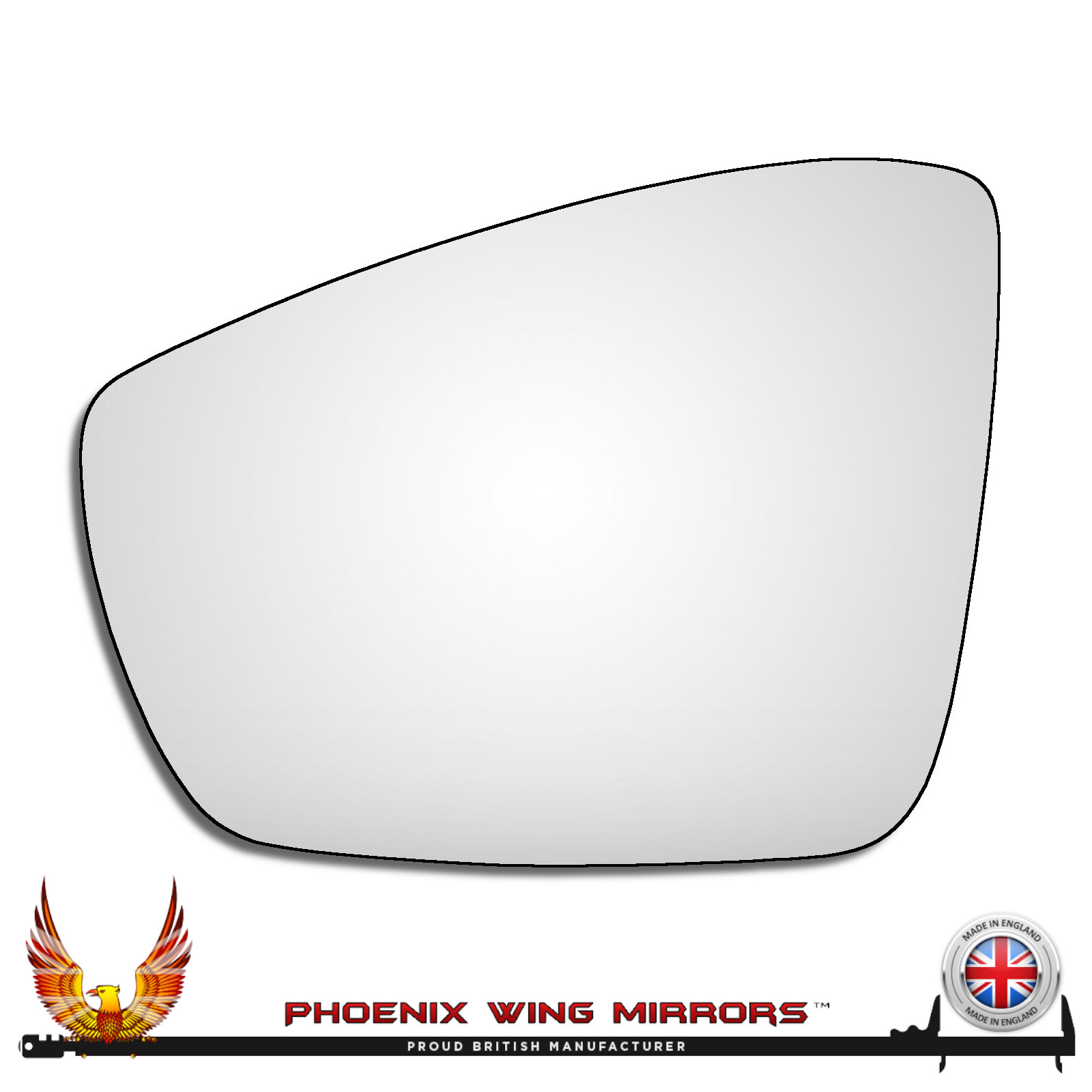 Left Ha Passenger Side VW Polo Mk5 2009-2017 Convex Wing Door Mirror Glass 6R 6C