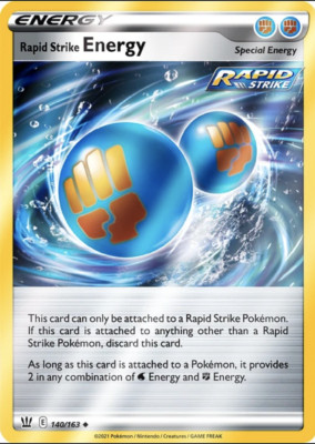 Pokémon Rapid Strike Energy 140/163 | 1 CARD + FREE PROTECTOR R34
