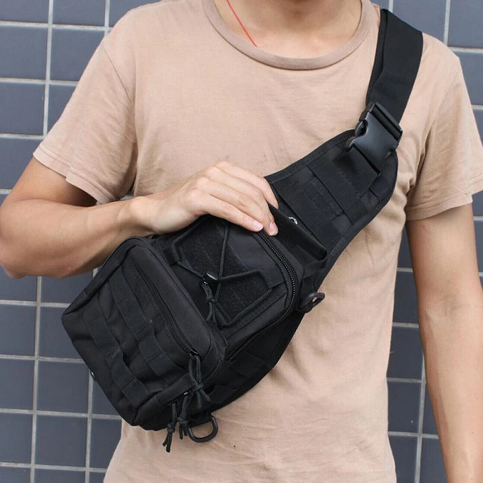 Mochila para Hombres Paquete de Pecho Bolso de Hombro Táctico con Eslinga MOLLE Pecho Exterior Senderismo Foto 3 de 4
