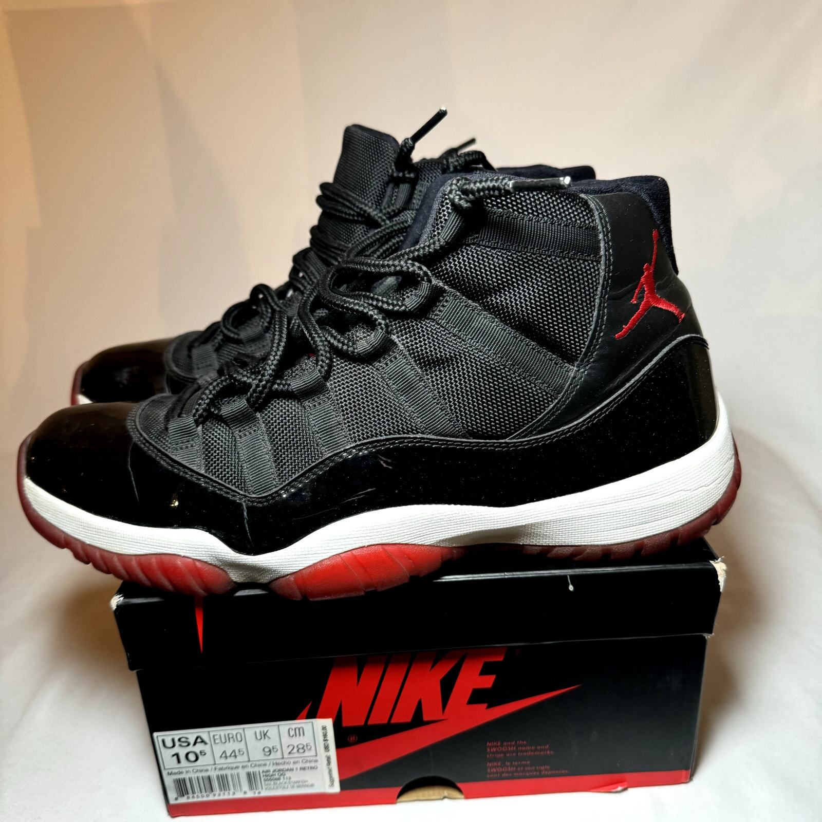 Nike Air Jordan 11 Retro Bred 2012 Men's Shoes - Size 10.5 - 378037 010
