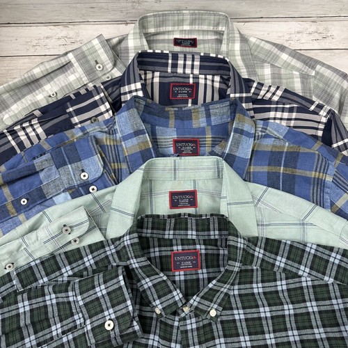 Lot Of 5 UNTUCKit Casual Shirt Men's XL Long Sleeve Button Plaid Shirts