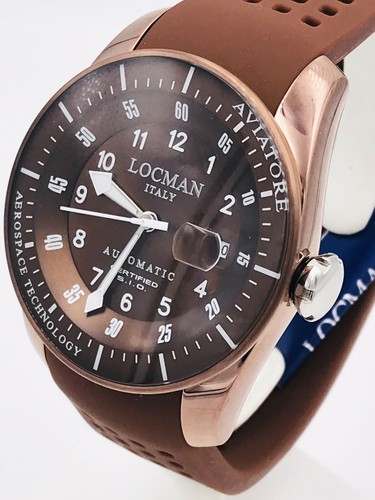LOCMAN Aviator Titanium Mens Watch Steel Rubber Automatic Mechanical 43mm |  eBay