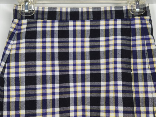 Mills Uniform Company Girls SZ 12 Pleat Skirt Black Yellow Plaid Pocket M022-69 - Picture 2 of 8