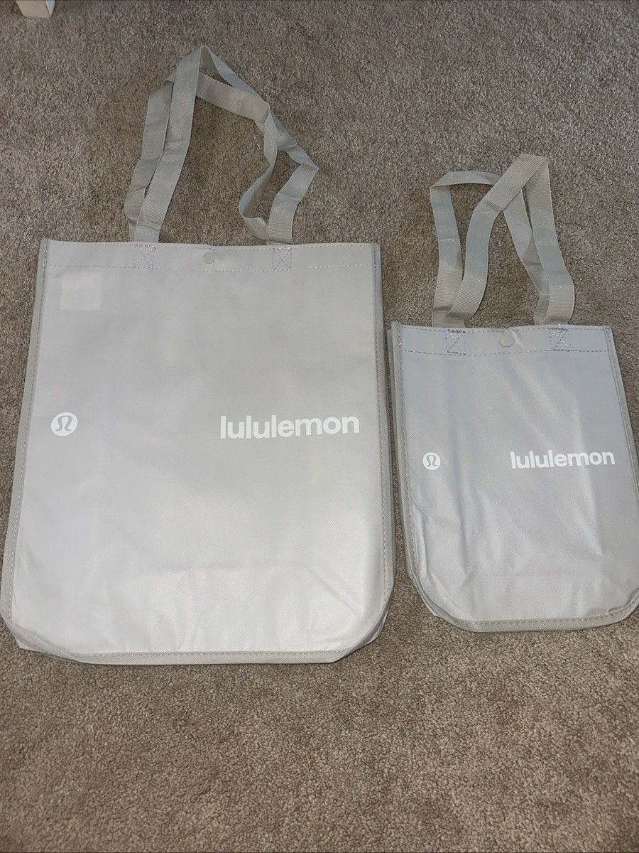 Lululemon Reusable Totes Large And Small Lunch Beige/tan White SIZE NWT  Shoppers