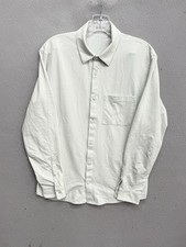 Lululemon Size M White Commission Long Sleeve Button Down Shirt LM3DJOS