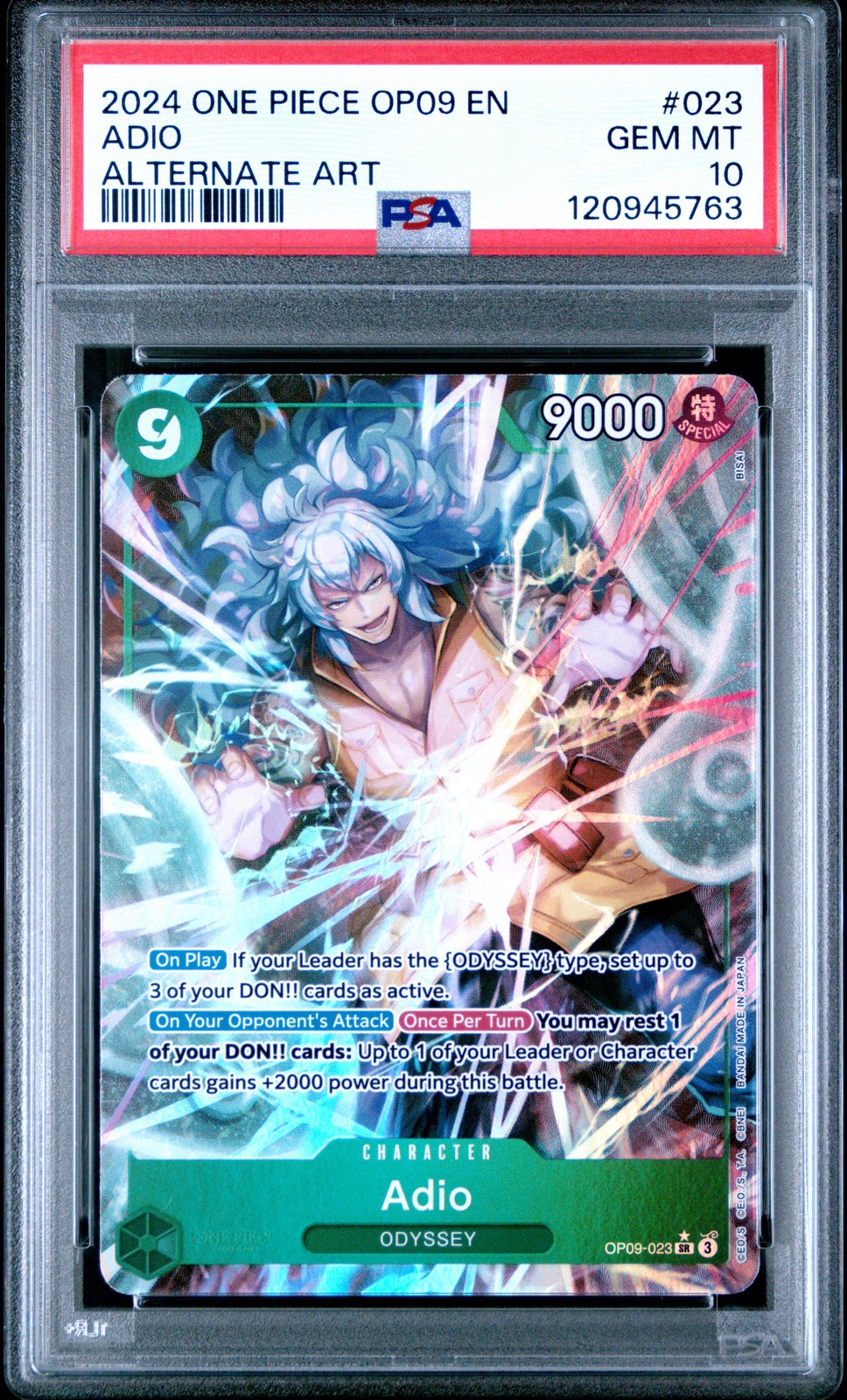 2024 ONE PIECE OP09-EMPERORS IN THE NEW WORLD #023 ADIO ALT ART PSA 10