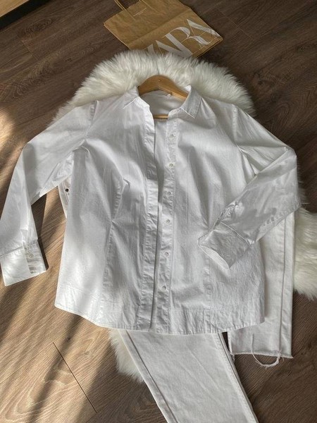 Women Gerry Weber Shirt White Cotton 42 #84M4