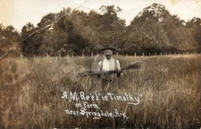Springdale Arkansas A M Reed "Timothy" Farm Field AR RPPC Photo Postcard COPY