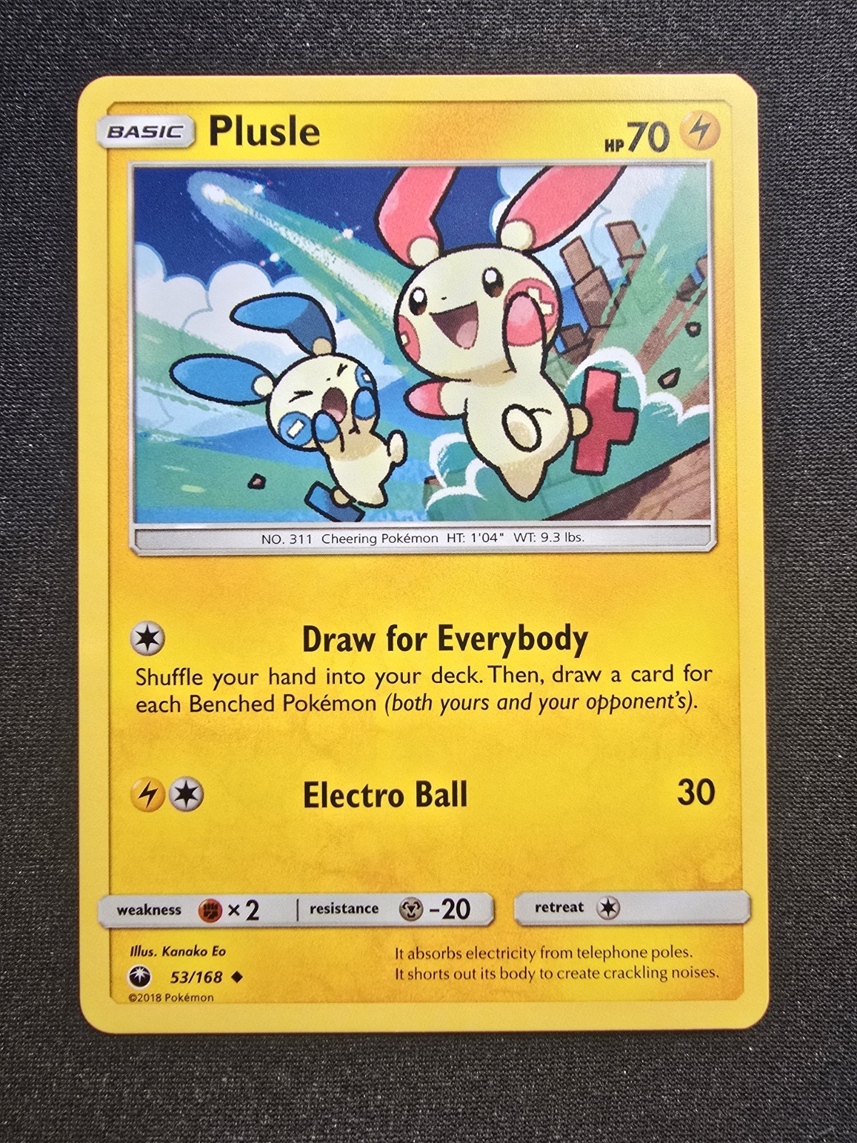 Plusle - 53/168 - Sun & Moon: Celestial Storm *NM* Pokémon TCG