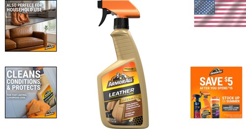 Eco-Friendly Leather Cleaner Spray with Beeswax - 16 Fl Oz for Auto Interiors - Foto 2 di 11