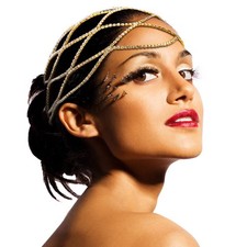 1920s Flapper Headpiece Women Roaring 20s Great Gatsby Crystal Rhinestone