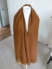 New CASHMERE Blend Blanket Scarf Oversized Shawl Wrap Throw Hazelnut Brown NWOT