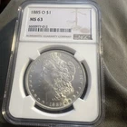 1885-O Morgan Silver Dollar MS63 NGC Certified