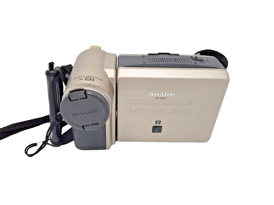 SHARP VL-E610H PAL 8mm Video 8 Camera Camcorder Recorder VideoCam Vintage Silver - Image 2 of 4