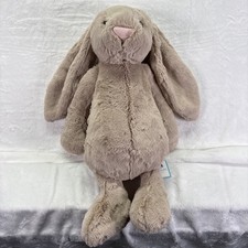 Authentic Jellycat Large Beige Bashful Bunny Original Plush Toy 14" Tall NWT