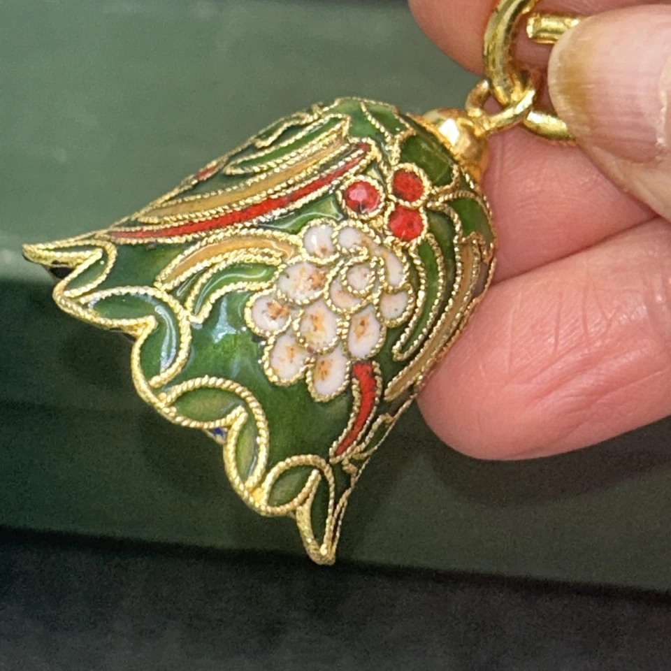 De Colección Cloisonne Vela Apagador Esmalte Intrincado Dorado Floral 1.5" Apagador 5" Mango Foto 2 de 4