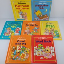 Lot of 7 Jim Henson' s Muppet Babies Hardcover Books Grolier Count With Me etc..