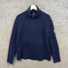 Paul Smith Jumper Mens Large Blue 100% Wool Slim Sweatshirt Sweater Knit Top