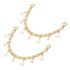 2Pcs 10" Flower Butterfly Pendant Handbag Chain Straps, White