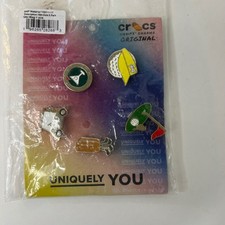 Crocs Jibbitz 19th Hole 5 Pack Jibbitz Charms Golf Bag Clubs Martini NIP Metal
