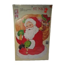 Vintage Santa Jointed figure St Nick 26" Christmas Decorations made in USA