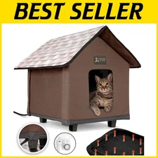 Elevated Heated Outdoor Cat House - Waterproof & Insulated