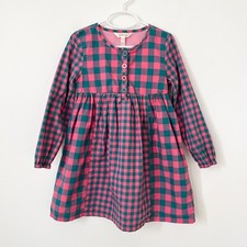 Matilda Jane Plaid to See You Pink Green Checkered Dress Girls 6 Pink Green