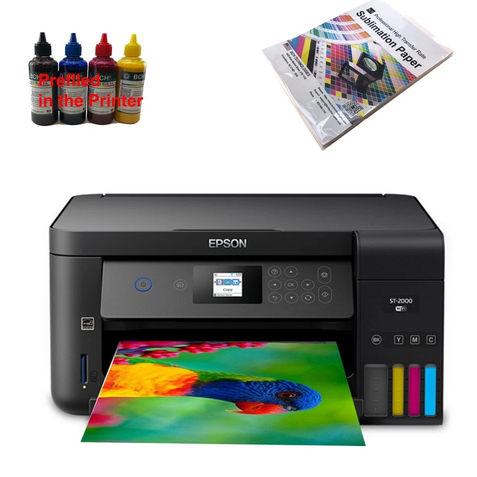 Epson EcoTank ST-2000 Sublimation Printer Bundle – Converted, Filled & Ready - Image 3 of 4