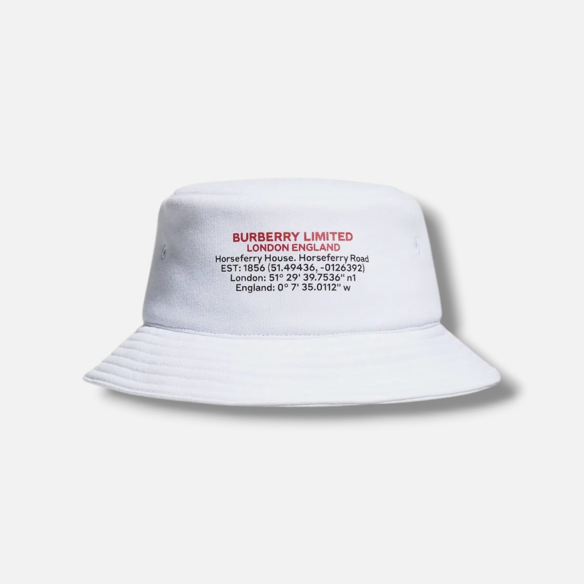Burberry Women's White Horseferry Logo Jersey Bucket Hat Size XS