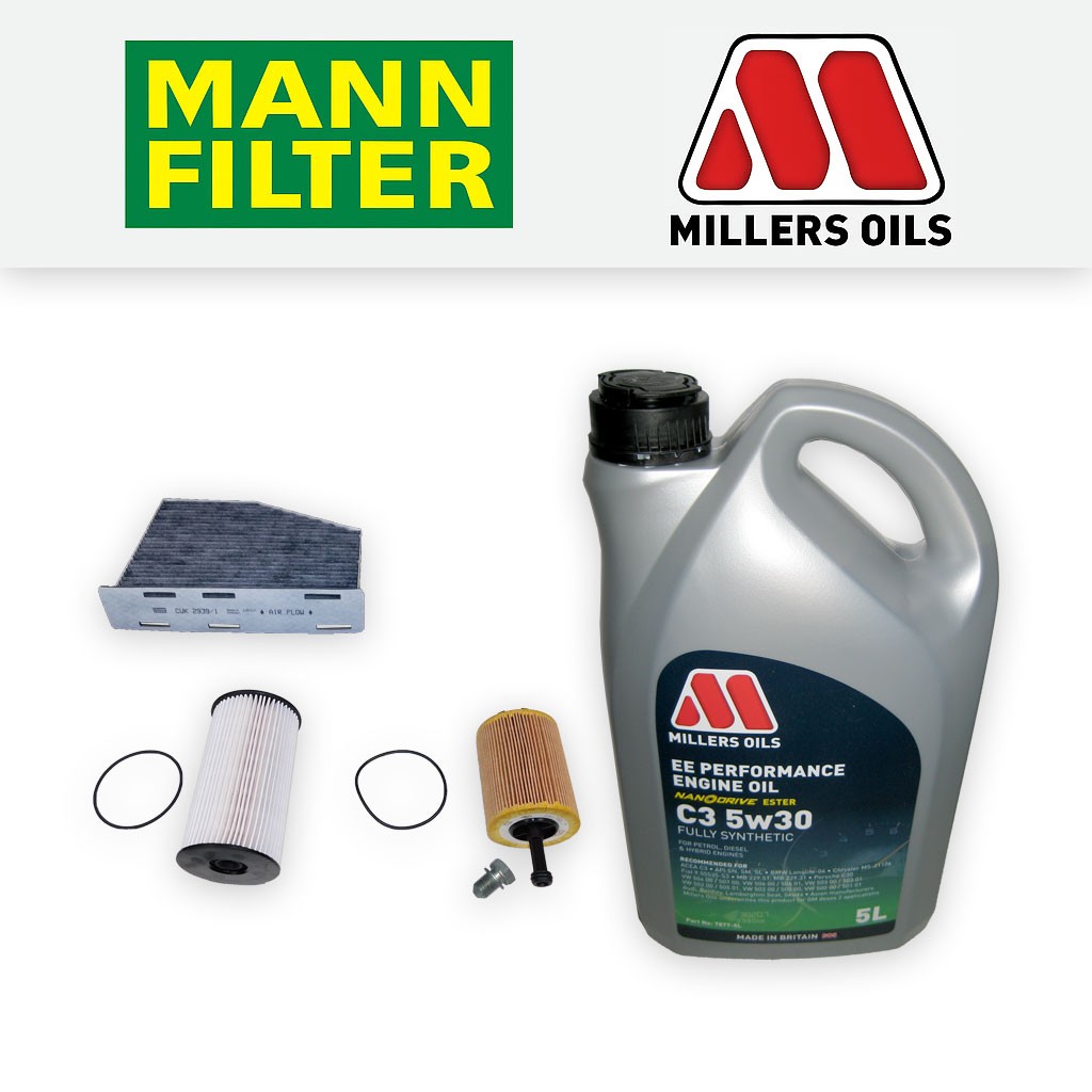 Audi A3 8P 2.0 TDI 2005-2010 Service Kit - Oil Fuel Cabin Filters UFI + EE Oil