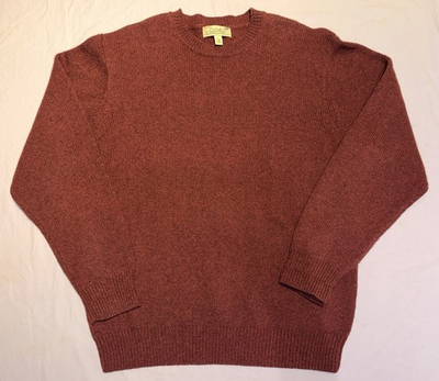 #ad Cabela’s Legendary Series Mens Sweater L Tall Wool Blend Crewneck Pullover Red $30.95
