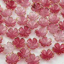 YHYPOCI 100Pcs Acrylic Flower Beads, 19Mm Cherry Blossom Plastic Gradient Flower