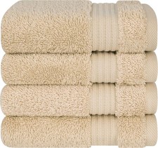 100 Cotton Turkish Towel Set, Soft Absorbent Quick Dry, 4 Piece Washcloth Set