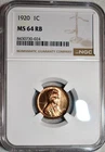 NGC MS-64 RB 1920-P Lincoln Cent, Cartwheeling, Clearly Full-Red Blazer!