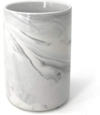 Ceramic Bathroom Countertop Organizer Stand Tumbler Cup Toothbrush Toothpaste