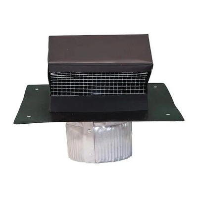 Galvanized Steel Roof Vent Cap 4'' with Backdraft Damper &Bird Screen for 4'' Duct