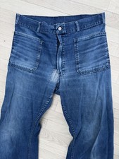 Vtg 70s ESTATE Seafarer Mens Bellbottoms US Navy Denim MEASUREMENTS IN PIX 2